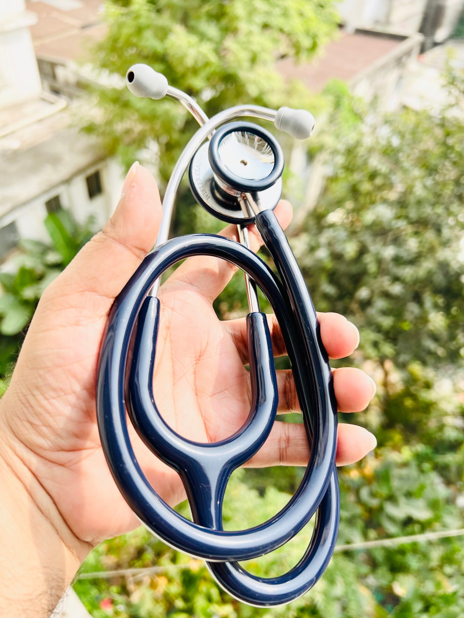 4A96D3C1-67BC-489B-A2CD-E73CB606977E-scaled WISTER™ Classic Navy Blue Stethoscope (Adult) - Image 1