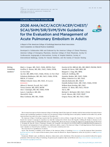 Screenshot_63 2026 AHA Guideline for the Evaluationand Management of Acute Pulmonary Embolismin Adults (Color) - Image 1